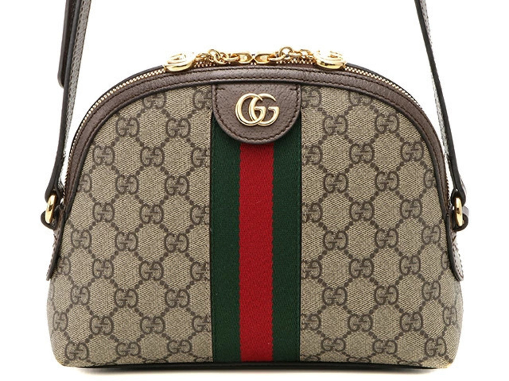 Gucci GG Supreme Ophidia Shoulder Bag Brown Canvas